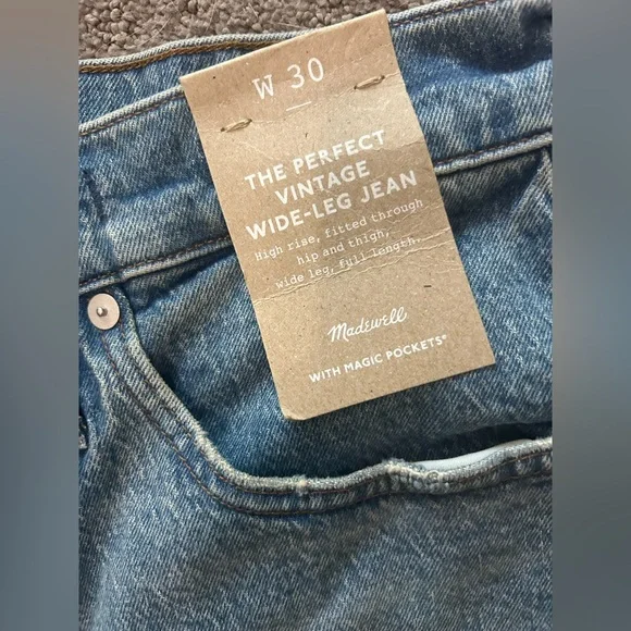 NWT Madewell vintage wide leg jeans size 30 - Picture 7 of 7